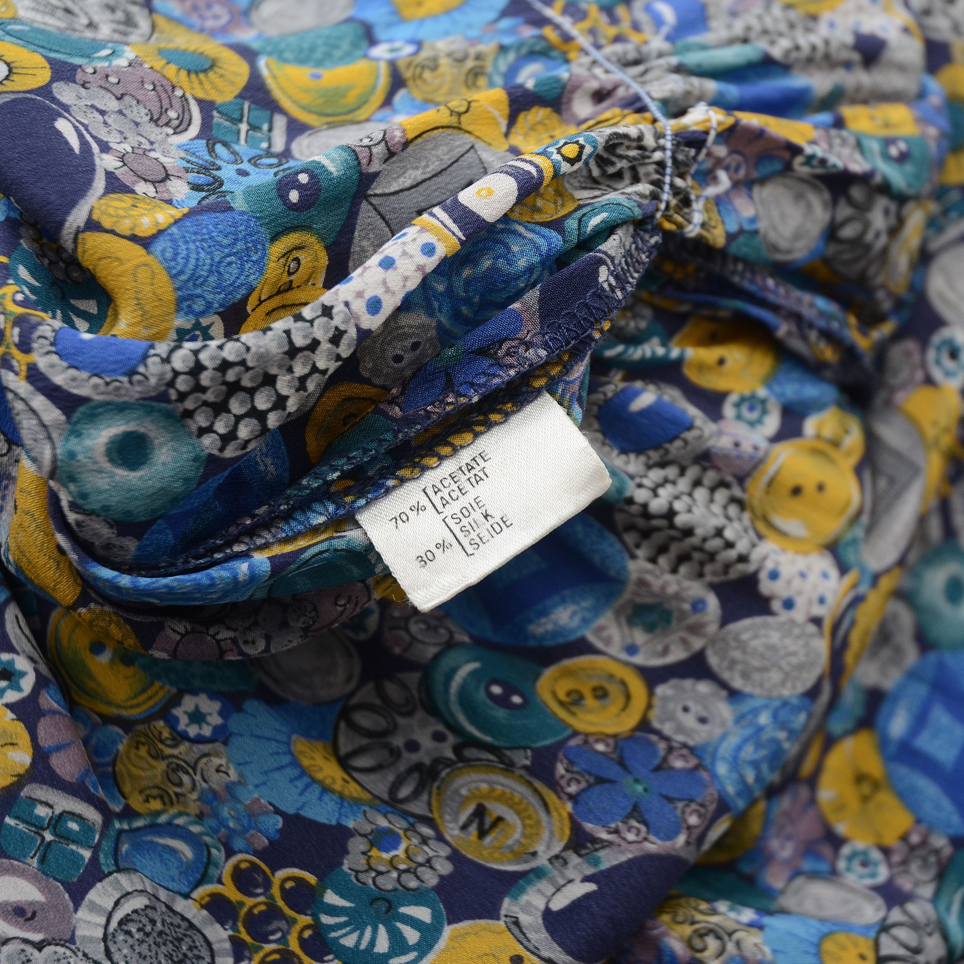 Designer × Vintage Vintage Devernois Paris Silk Dress Made in France US8 Floral Size M / US 6-8 / IT 42-44 - 14 Thumbnail