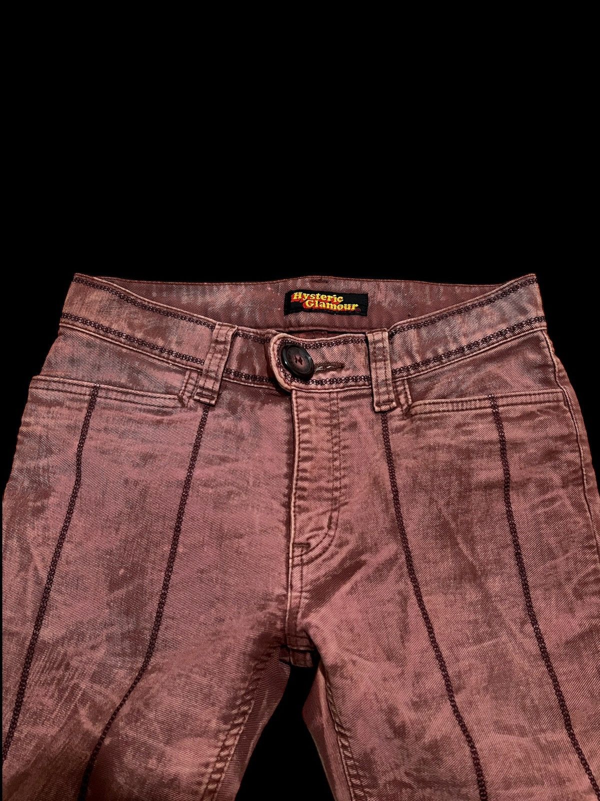 Hysteric Glamour × If Six Was Nine × Le Grande Bleu (L.G.B.) Hysteric acid wash maroon Flared Denim Pants Size US 27 - 5 Thumbnail