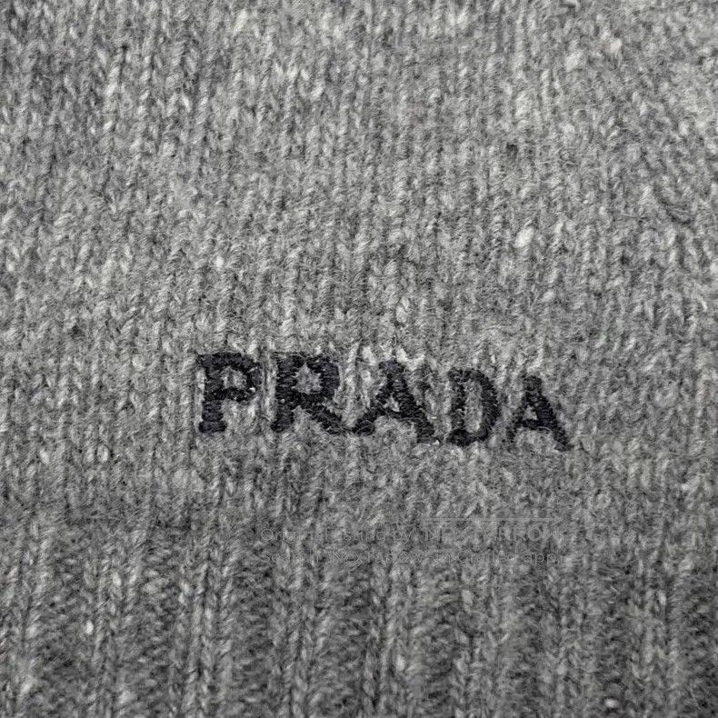 Prada Prada Gray logo letter embroidery sheep wool hooded drawst Size US S / EU 44-46 / 1 - 5 Thumbnail