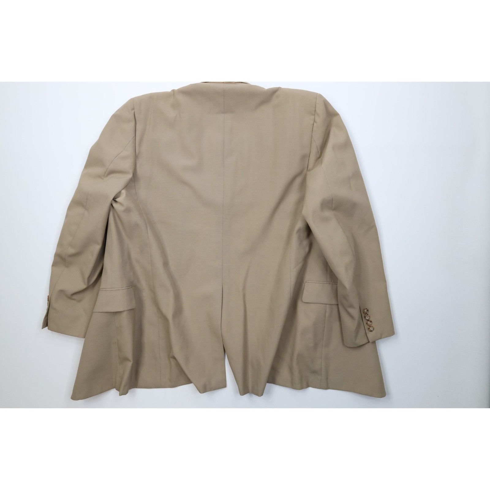 Vintage Vintage 70s Streetwear 2 Piece Wool Suit Wedding Beige Size 42L - 9 Thumbnail