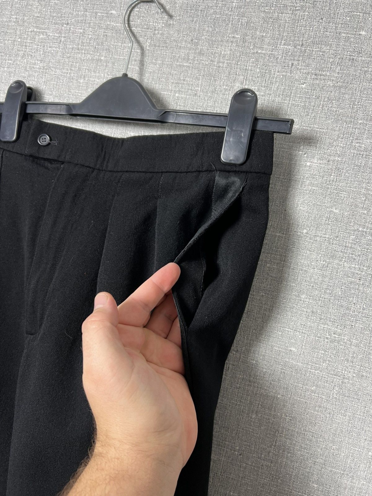 Saint Laurent Paris 70s Saint Laurent High Waist Wide Leg Wool Palazzo Trousers Size 25" / US 0 / IT 36 - 9 Thumbnail