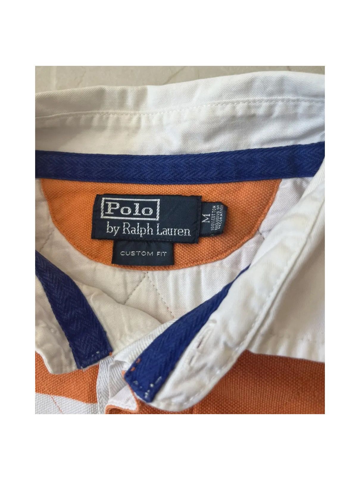 Polo Ralph Lauren × Ralph Lauren Rugby Ralph Lauren vintage polo orange and white striped Size US M / EU 48-50 / 2 - 2 Thumbnail