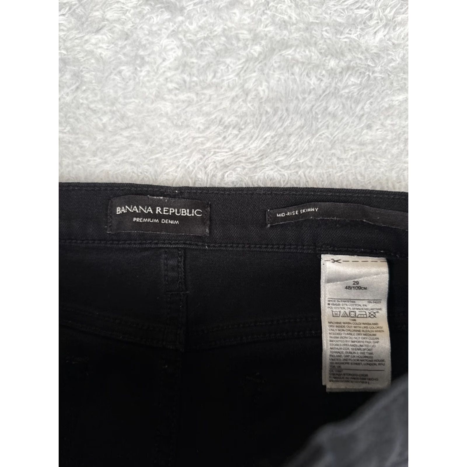 Banana Republic Banana Republic Jeans Women 29 Black Denim Skinny Mid Rise Cotton 29x25 Womens Size 29" - 6 Thumbnail