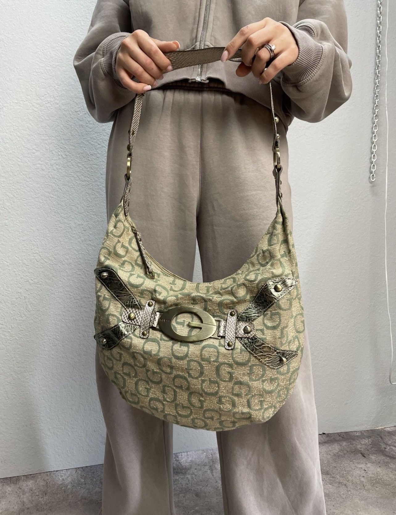 Guess Rare Y2K Vintage GUESS Baguette Shoulder Bag Denim Size ONE SIZE - 3 Thumbnail