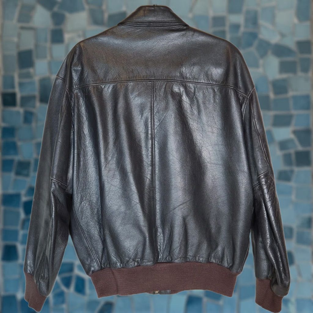 Vintage VINTAGE L.L.Bean Goatskin Leather A2 Flight Bomber Jacket 07016 Dark Brown Men's 44 Size US S / EU 44-46 / 1 - 1 Thumbnail