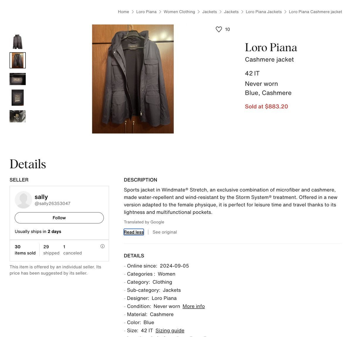 Loro Piana Loro Piana Cashmere Shell Jacket Size M / US 6-8 / IT 42-44 - 11 Thumbnail