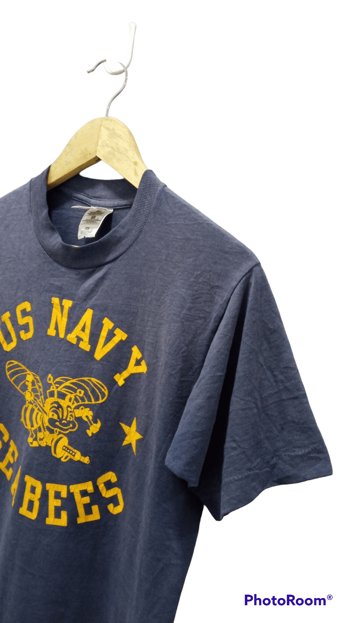 Fruit Of The Loom × Vintage 🔥🔥Vintage 90s USN US Navy Seabees T-Shirt Size US S / EU 44-46 / 1 - 4 Thumbnail