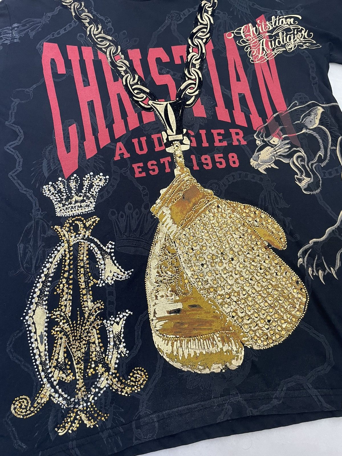 Christian Audigier Rare Christian Audigier Tshirt Size US L / EU 52-54 / 3 - 3 Thumbnail