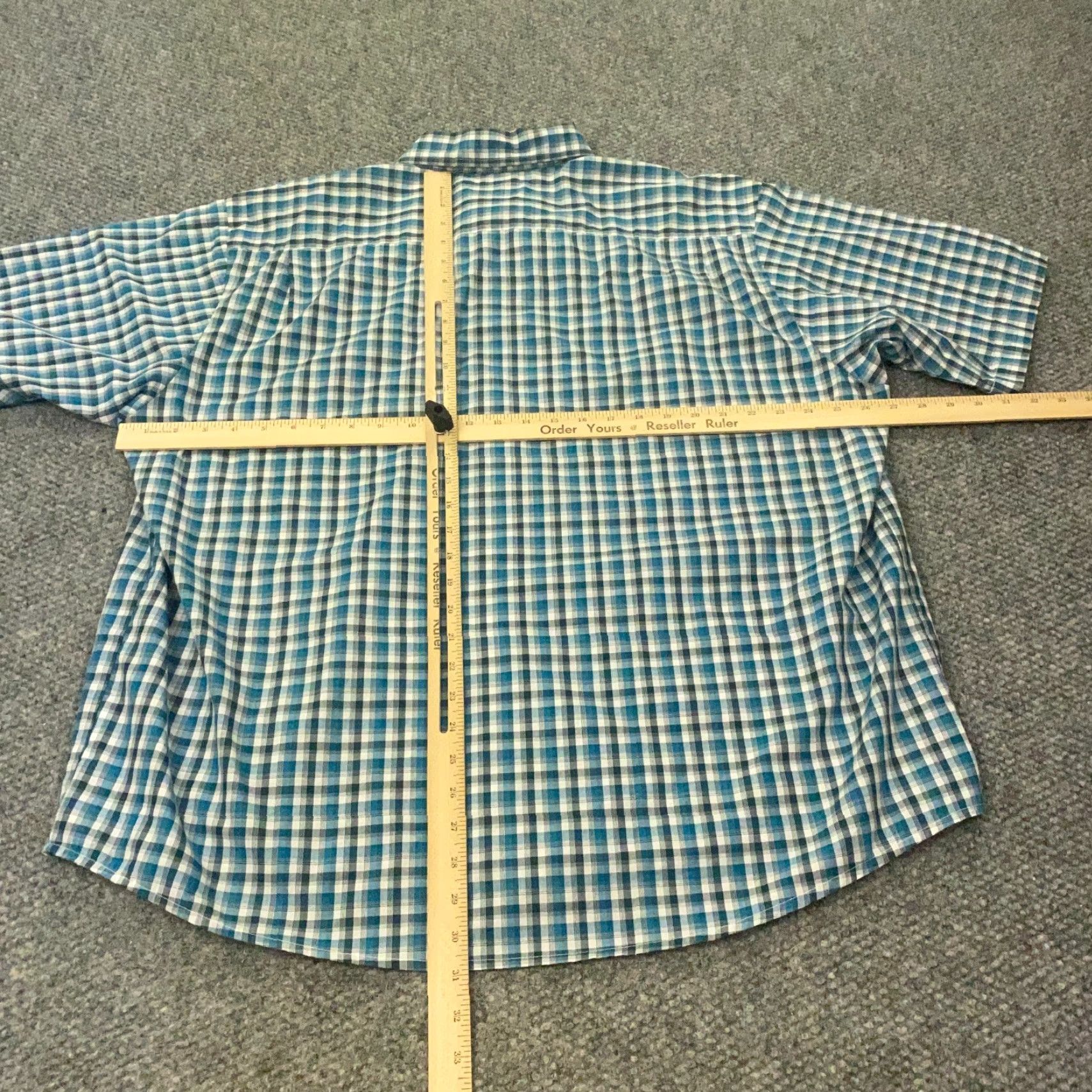 Wrangler VINTAGE Wrangler Mens Shirt 2XL Blue Plaid Button Up Short Sleeve Wrinkle Resistant Size US XXL / EU 58 / 5 - 6 Thumbnail