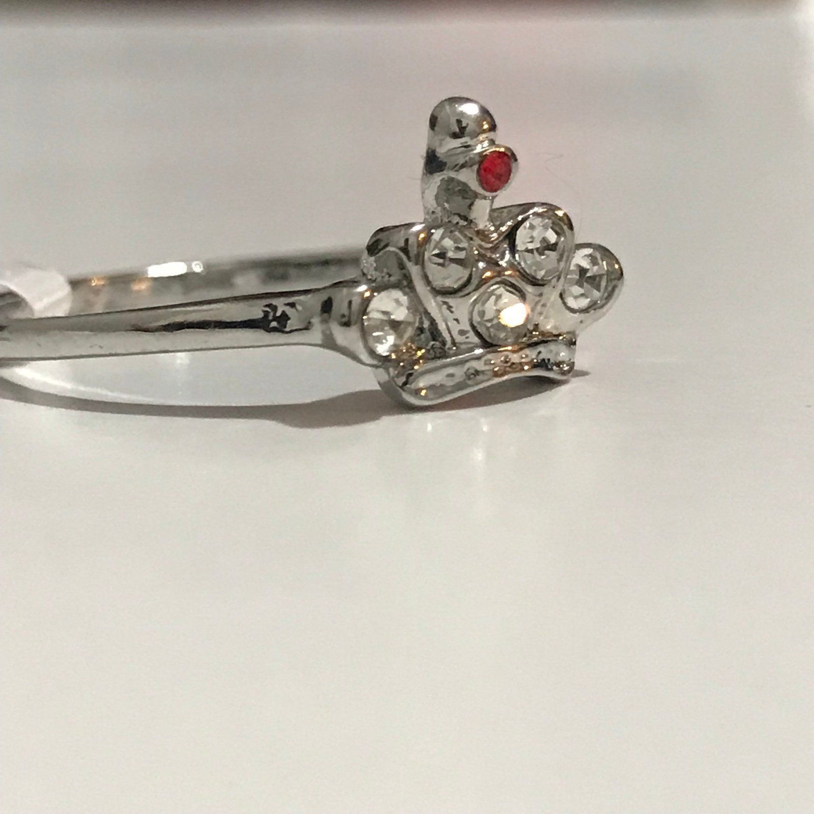 Other Adorable Red Rhinestones Ring With Silver Tone Size 8.5 Size ONE SIZE - 1 Thumbnail