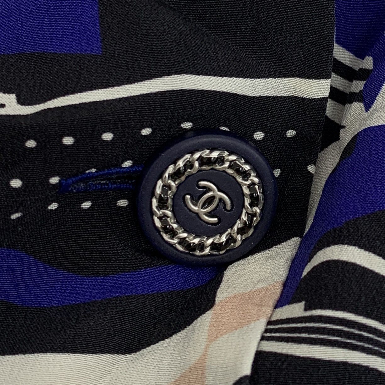 Chanel Chanel Multi-color Geometric Pattern Mulberry Silk Shirt Size S / US 4 / IT 40 - 5 Thumbnail