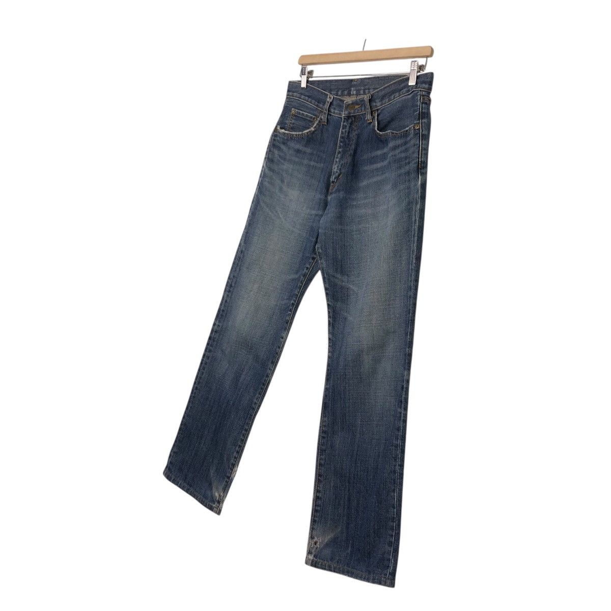Japanese Brand Ring Denim Dark Wash Straight Leg Jeans Faded Size US 30 / EU 46 - 3 Thumbnail