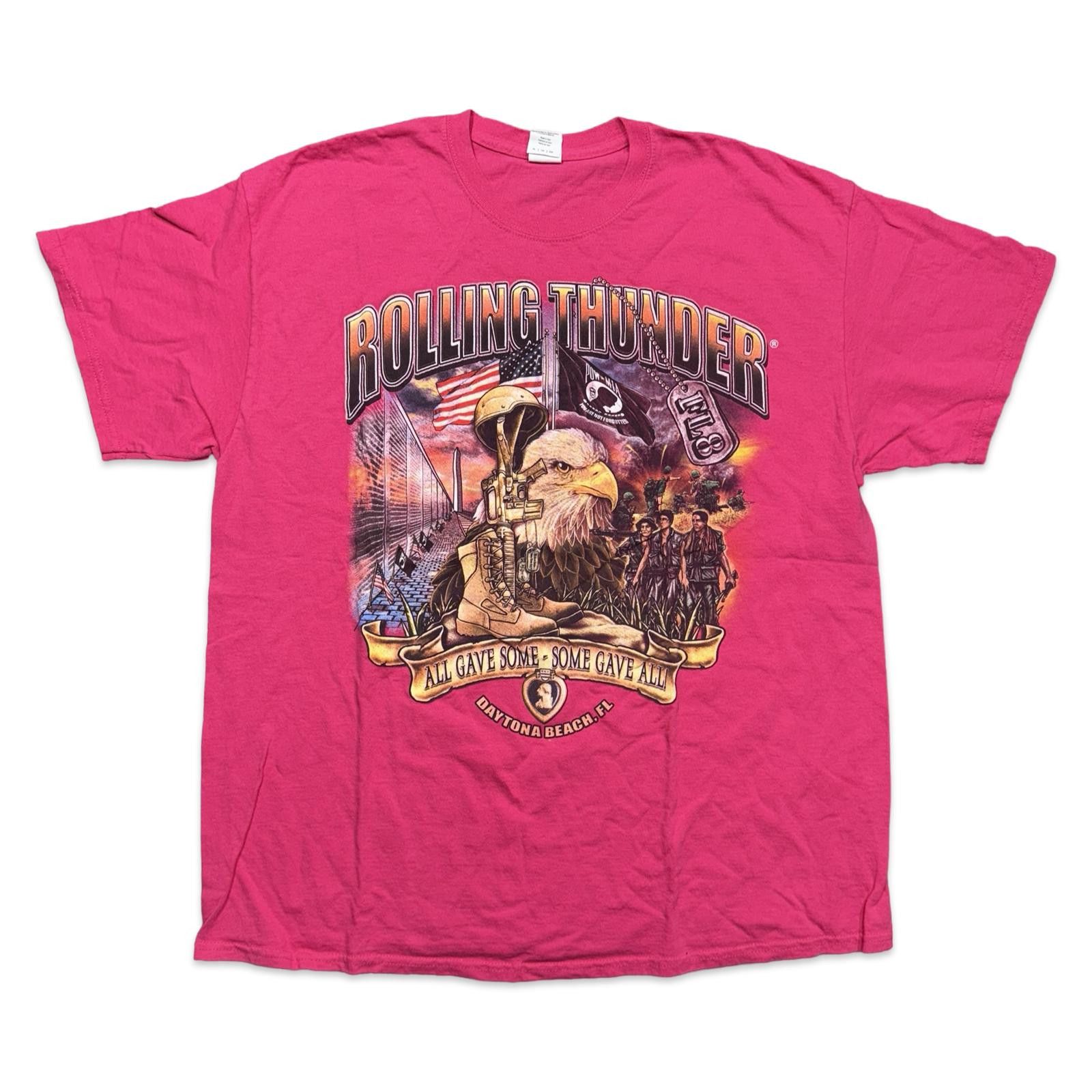 Gildan Rolling Thunder Veterans Daytona Beach Tribute Y2K T-Shirt Size US XL / EU 56 / 4 - 1 Thumbnail