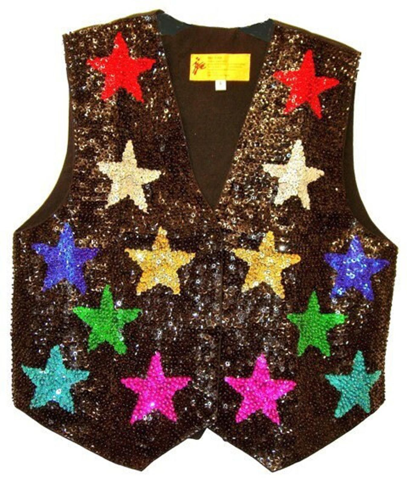 Other Sequin Vest BLACK with COLOR STARS for Kids (Unisex) Size ONE SIZE - 1 Preview