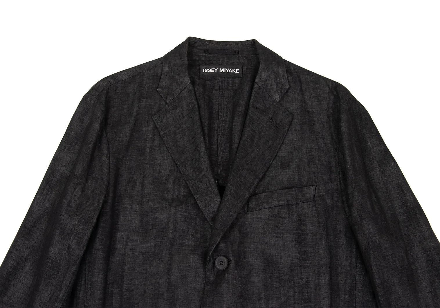Issey Miyake Cotton Linen Glossy Tailored Jacket in Black Size 4 Size US XL / EU 56 / 4 - 2 Thumbnail