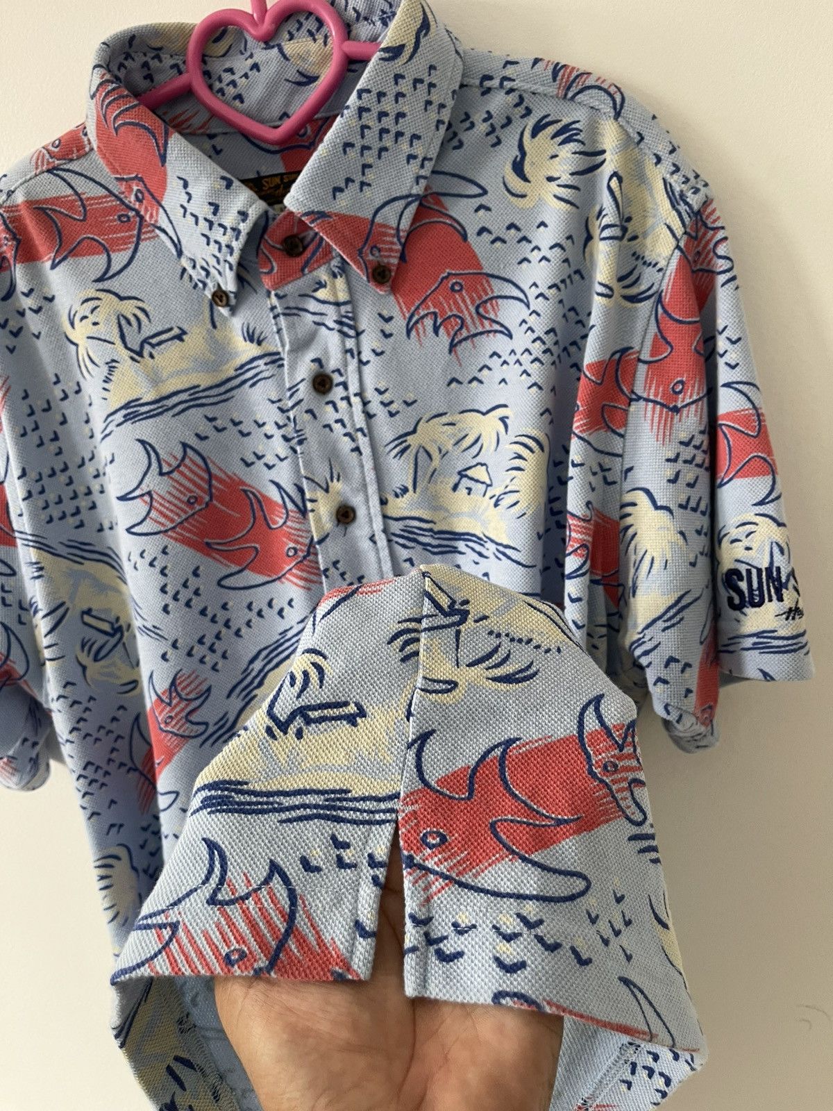 Sun Surf Rare Vintage SUN SURF Toyo Enterprise All Over Print Polo Size US L / EU 52-54 / 3 - 4 Thumbnail