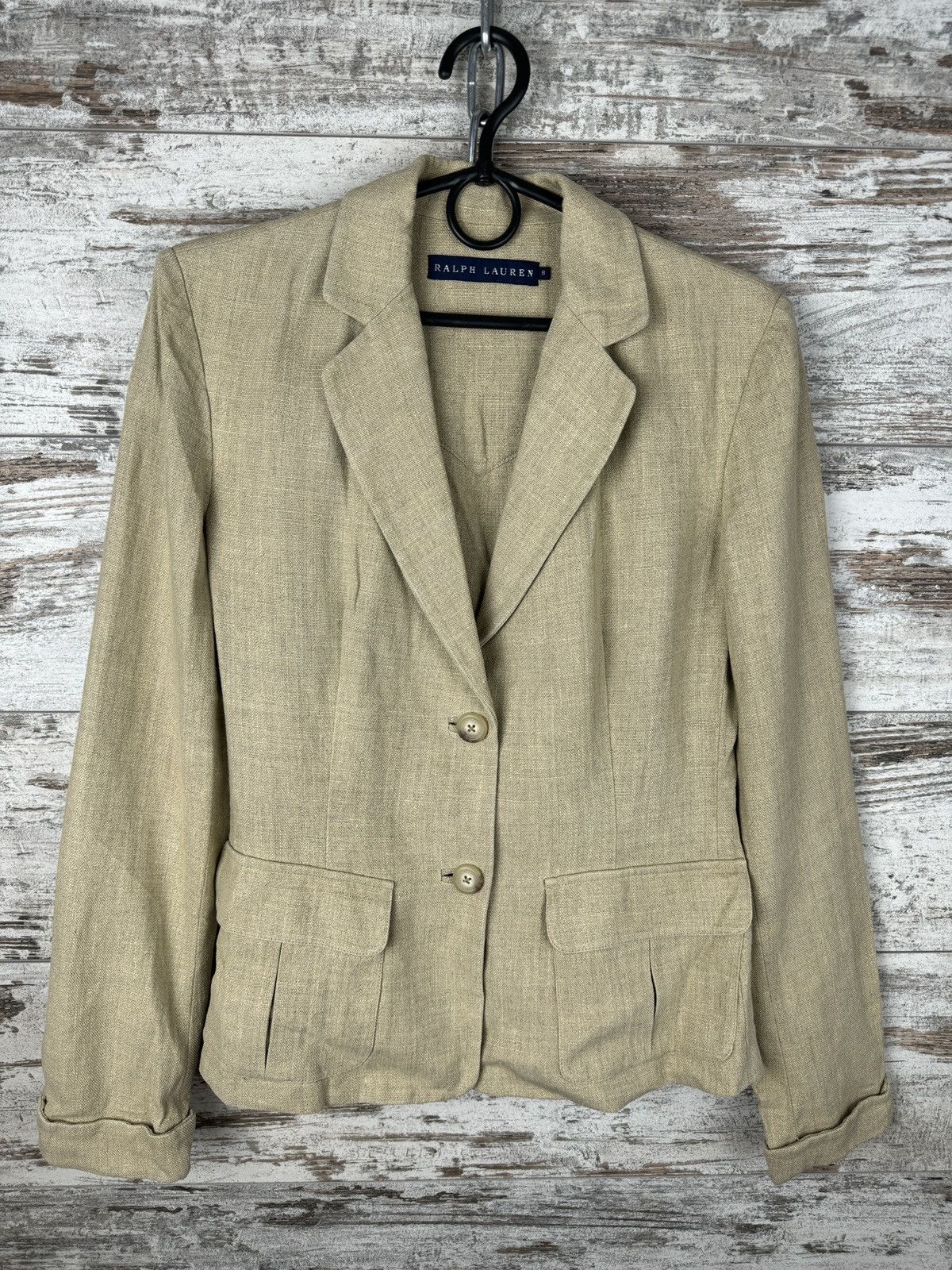 Polo Ralph Lauren × Vintage Women’s Vintage Polo Ralph Lauren linen blazer line size 8 S Size S / US 4 / IT 40 - 3 Thumbnail