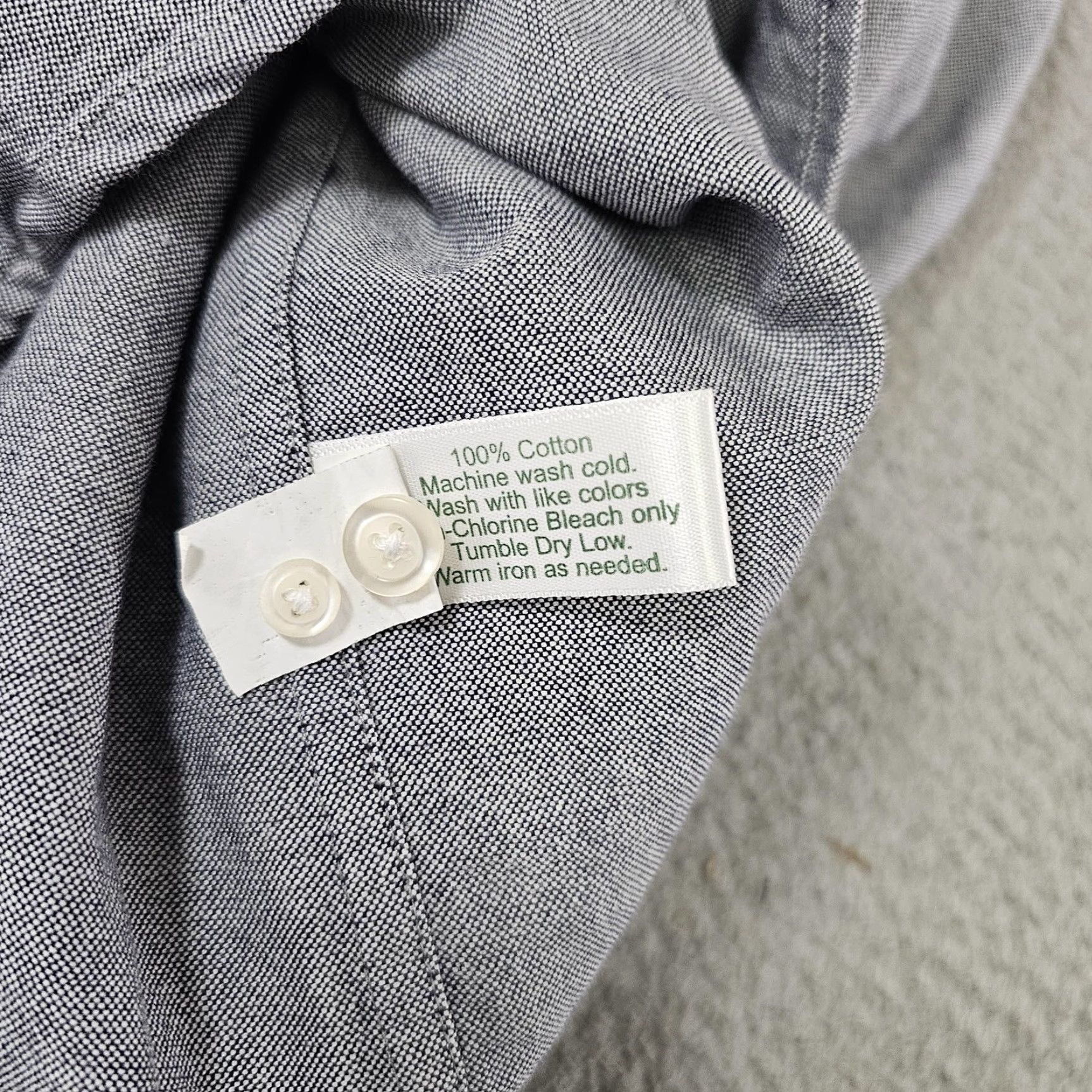Vintage Criquet Shirt Mens Large Gray Button Down Oxford 100% Cotton Long Sleeve Casual Size US L / EU 52-54 / 3 - 6 Thumbnail