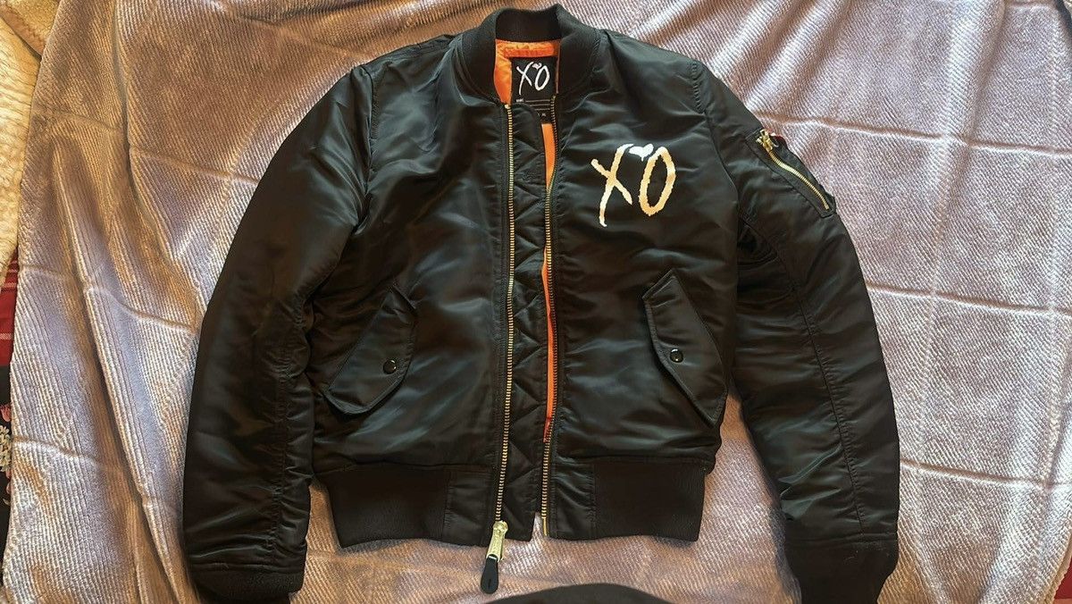 image of The Weeknd X Alpha Industries Starboy Xo Bomber in Black, Men's (Size Medium)