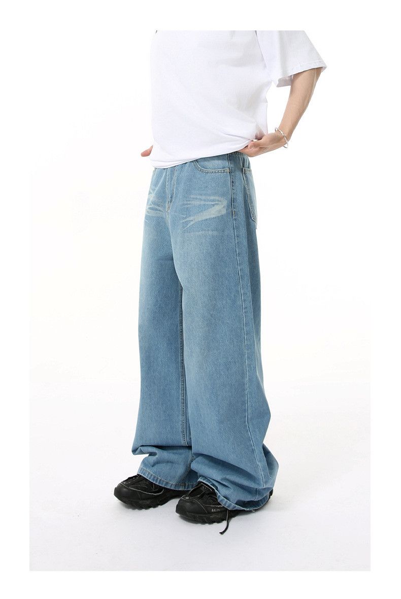 Japanese Brand × Jean Washed wide-leg cleanfit straight jeans Size US 34 / EU 50 - 3 Thumbnail