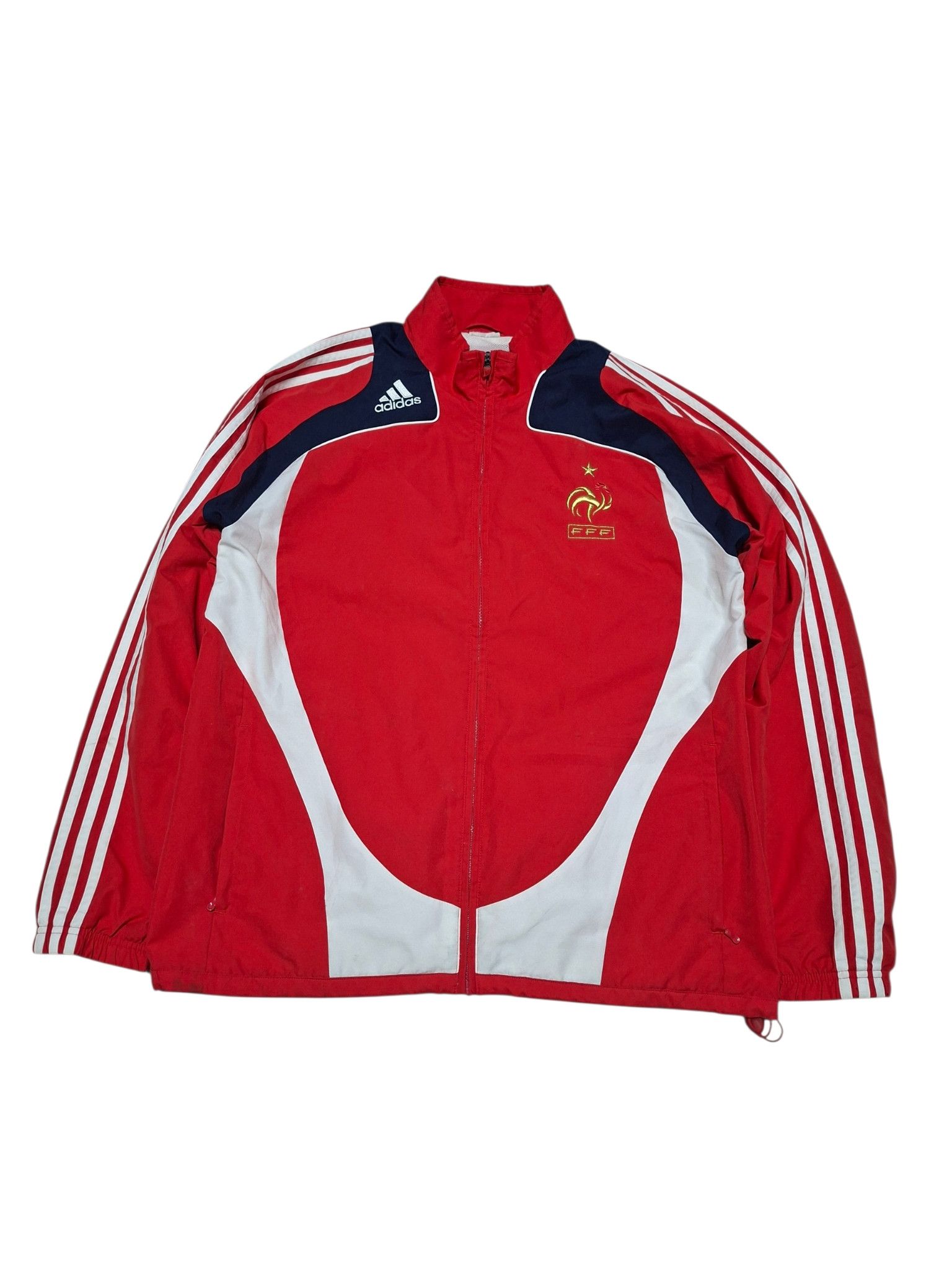 Adidas FRANCE ADIDAS VINTAGE 2007 SOCCER NYLON TRACK JACKET Size US XL / EU 56 / 4 - 1 Thumbnail