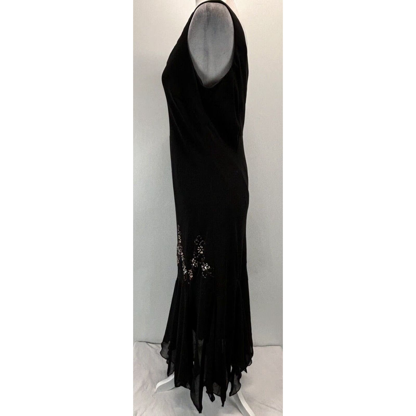 Vintage Vtg S.L. Fashions Fairy Goth Dress Sz 16 Black Beaded Sleeveless Y2K Whimsigoth Size XXL / US 16-18 / IT 52-54 - 2 Thumbnail