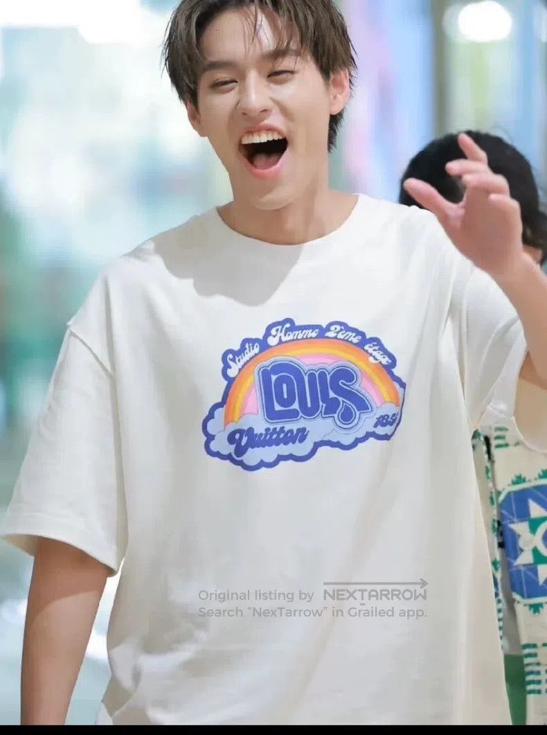 Louis Vuitton Louis Vuitton 23 white rainbow monogrammed cotton crew nec Size US S / EU 44-46 / 1 - 8 Thumbnail