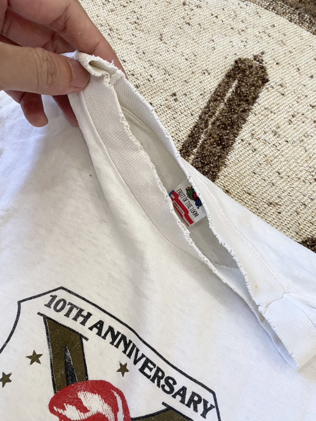 Japanese Brand × Vintage Vintage 80s Trashed Distressed Graphic Tee Size US L / EU 52-54 / 3 - 5 Thumbnail