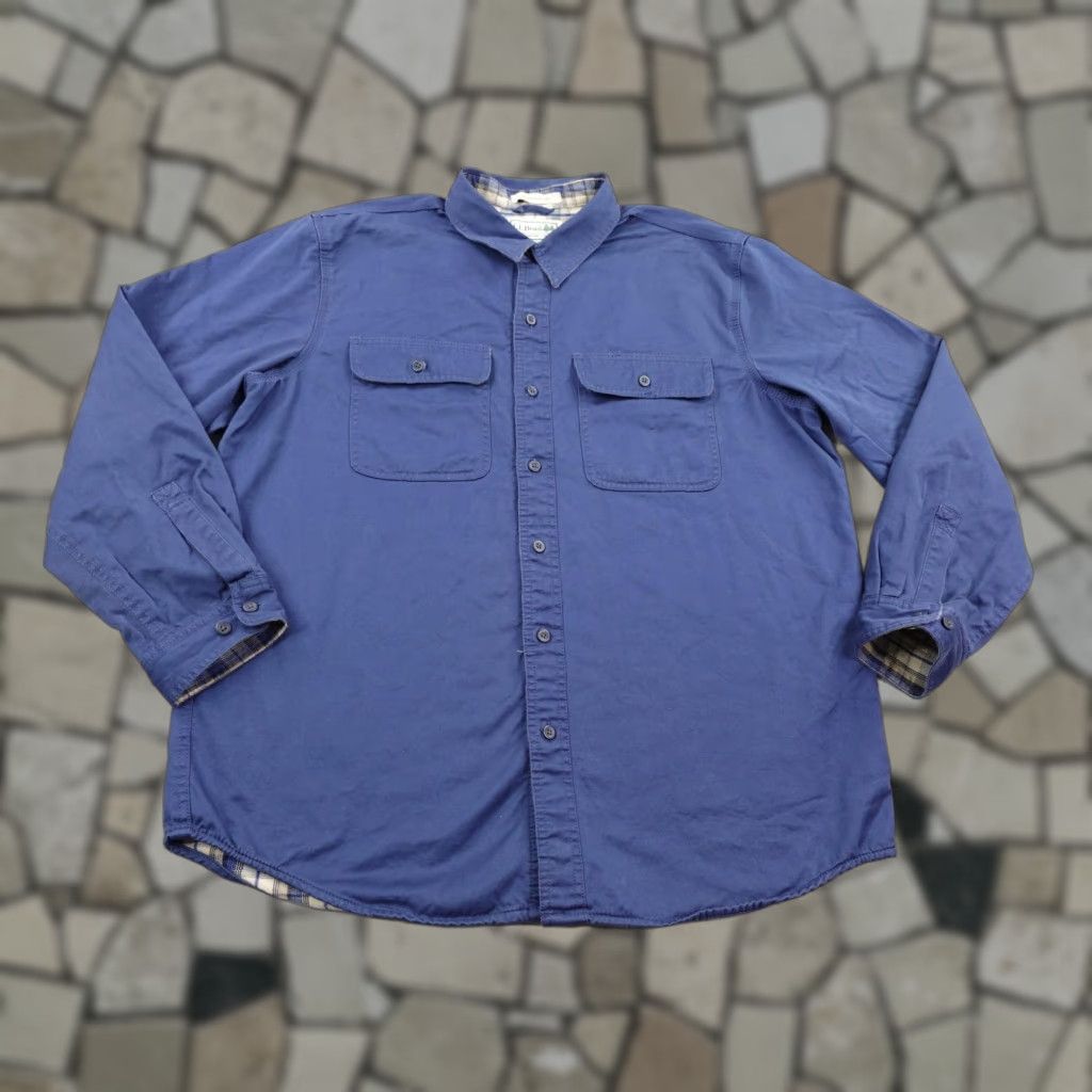 Vintage LL Bean Button-Up Shirt Mens Large Blue Flannel Lined Hurricane Traditional Fit Size US L / EU 52-54 / 3 - 1 Thumbnail