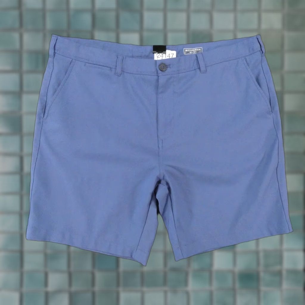 Mizzen+Main Shorts Mens 40 Baron Chino Flat Front Blue Lightweight