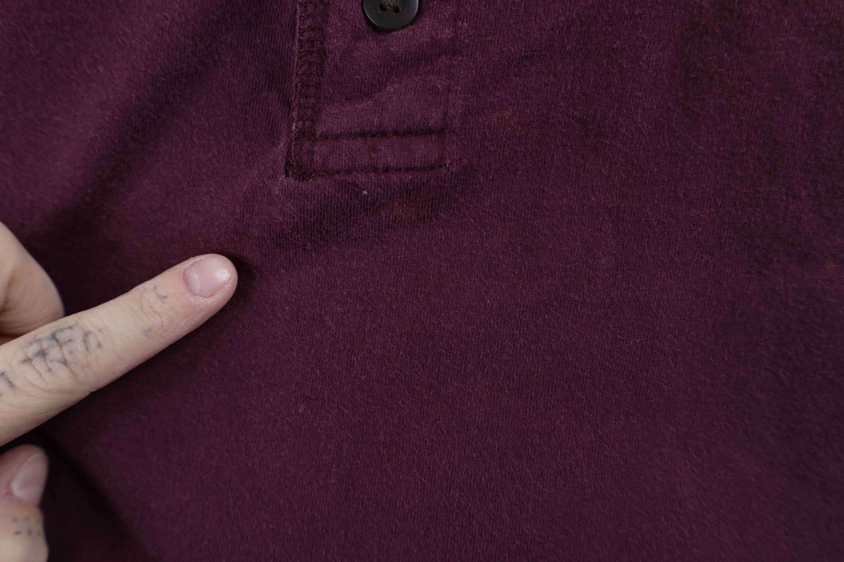 Vintage Vintage 90s Streetwear Long Sleeve Henley T-Shirt Maroon Size US XXL / EU 58 / 5 - 4 Thumbnail