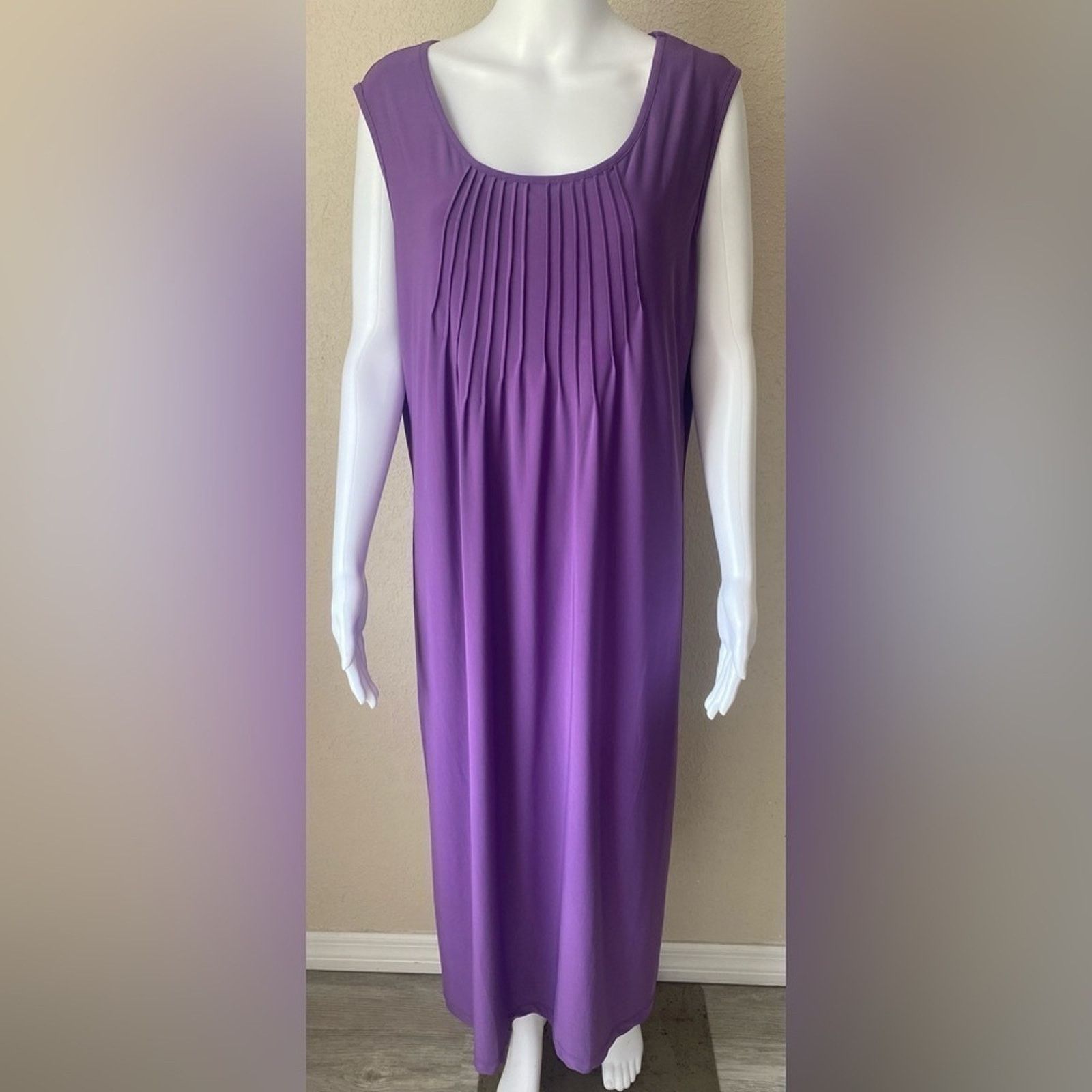 Other BLAIR | Pleated Sleeveless Long Sheath Maxi Dress | Large Size L / US 10 / IT 46 - 1 Thumbnail