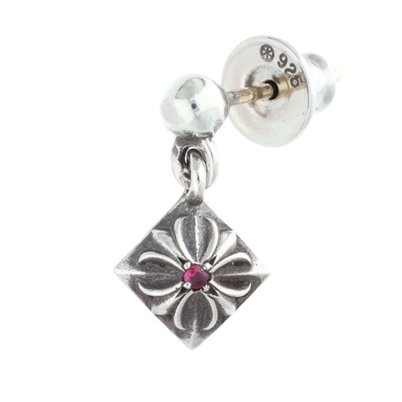 Chrome Hearts Ruby Pyramid Drop Earring