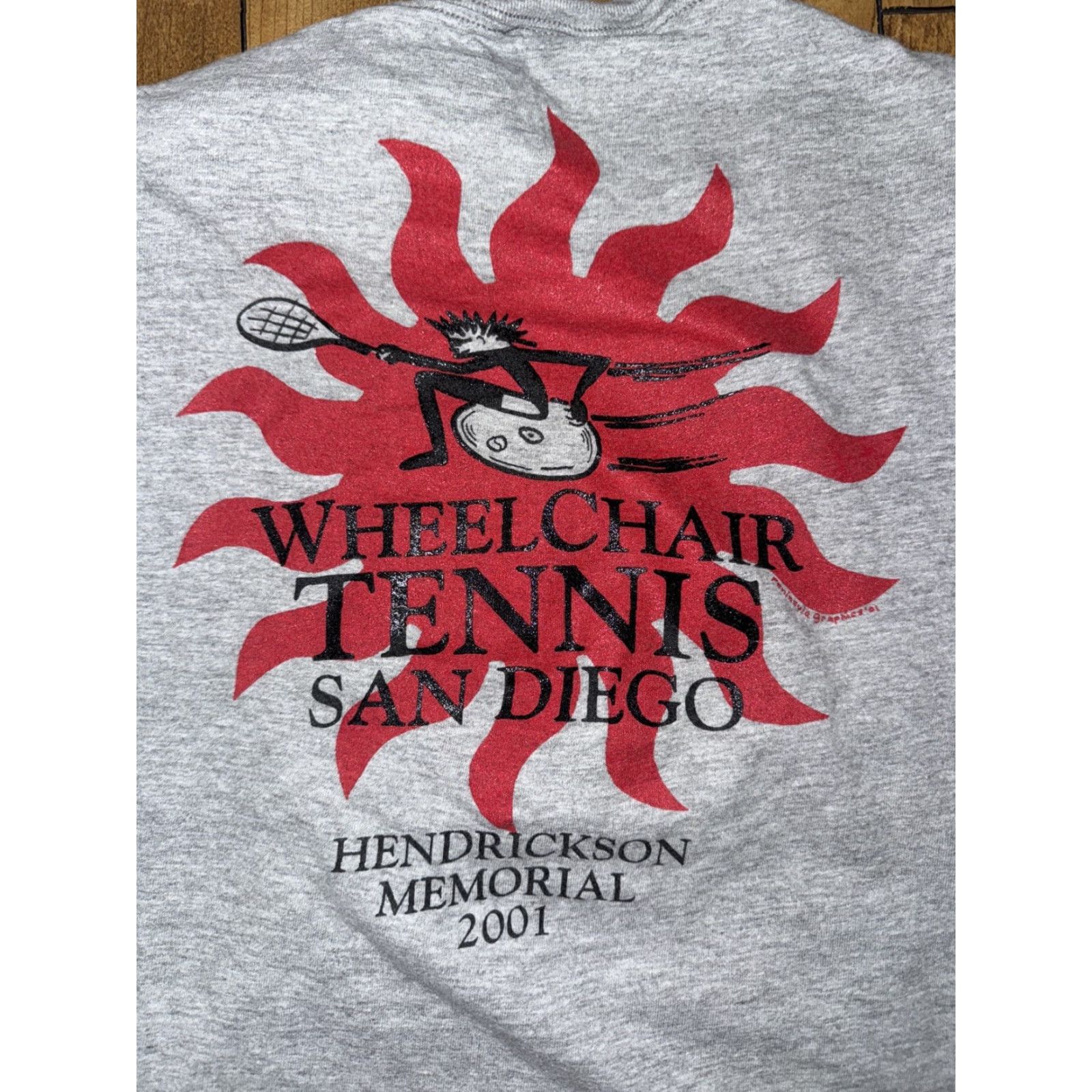 Hanes VINTAGE Hanes Beefy T-Shirt Wheelchair Tennis Heather Gray XL Men 22x27"} Size US XL / EU 56 / 4 - 2 Thumbnail