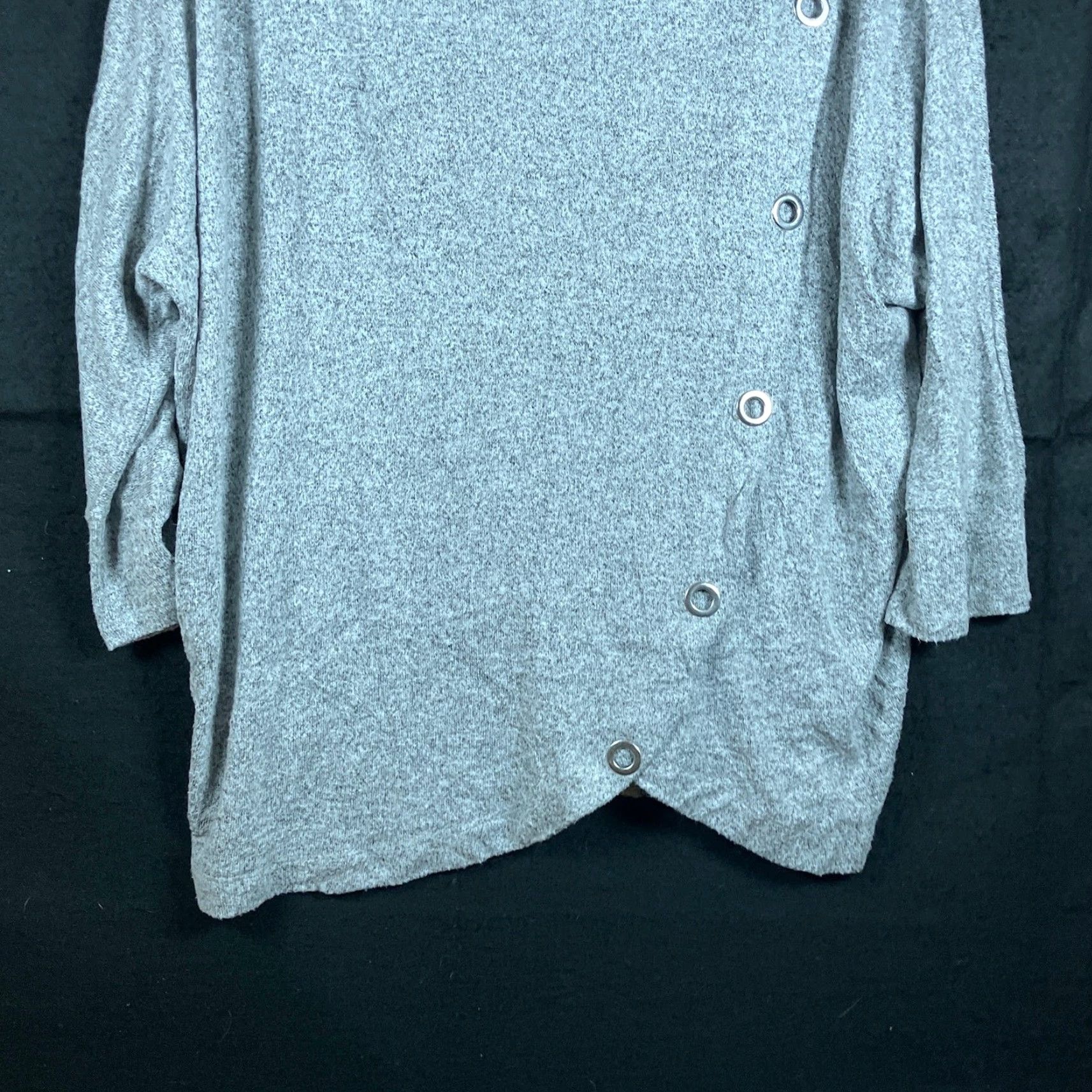 Vintage 89th & Madison Womens Sweater Gray Cowl Neck Knit Stretch L Woolless? (Note: Unable to confirm material blend) Size L / US 10 / IT 46 - 3 Thumbnail