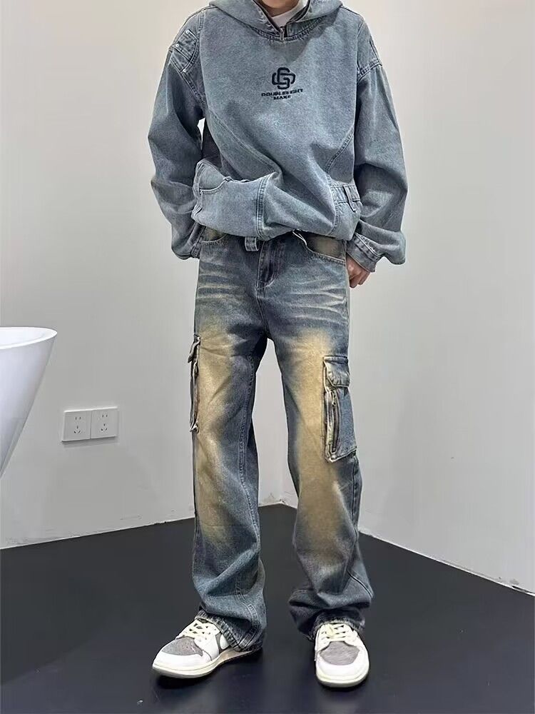 Japanese Brand × Jean Vintage washed ripple pocket rare jeans Size US 34 / EU 50 - 2 Thumbnail