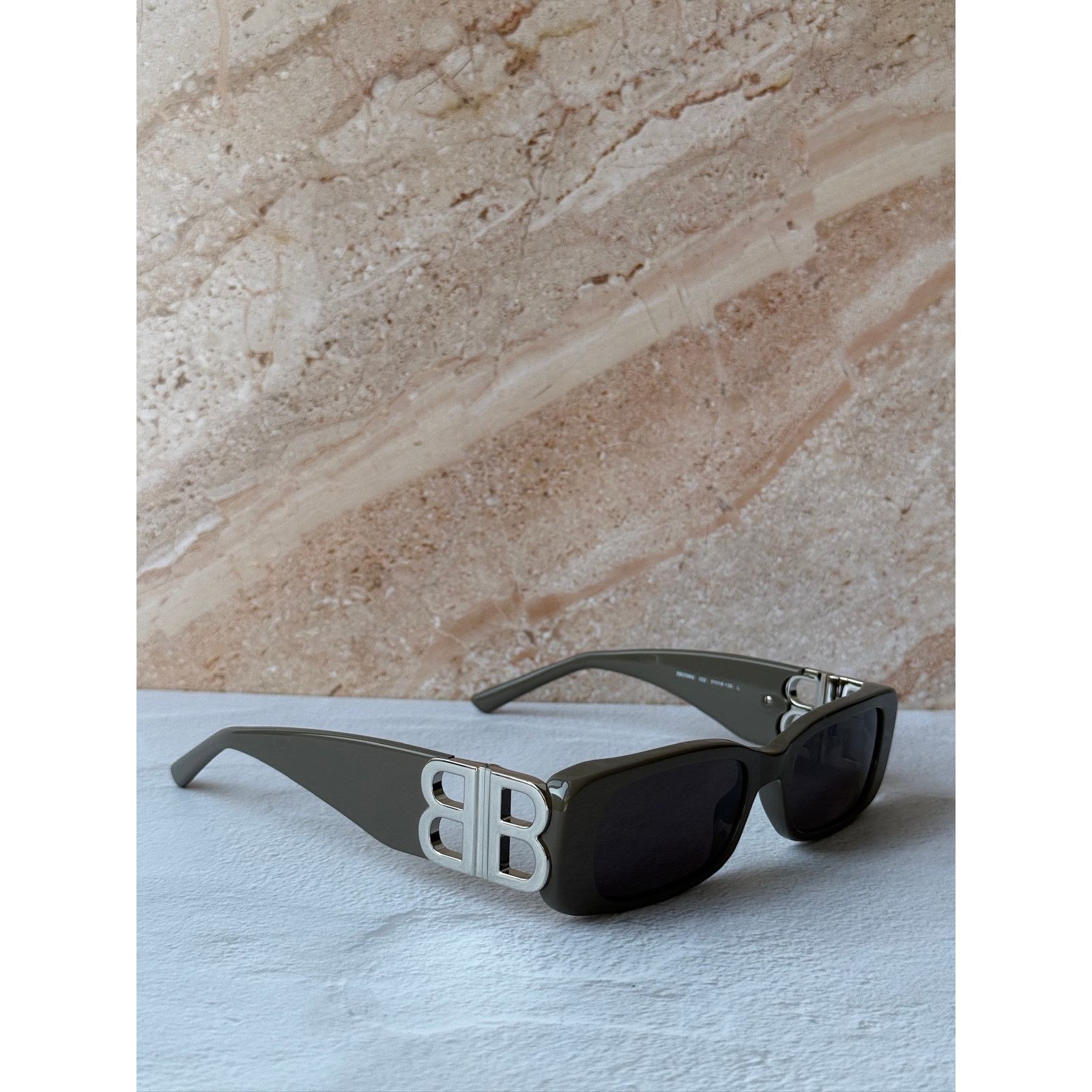 Gucci NEW Balenciaga BB0096S Dynasty Sunglasses in Grey Silver Size ONE SIZE - 3 Thumbnail