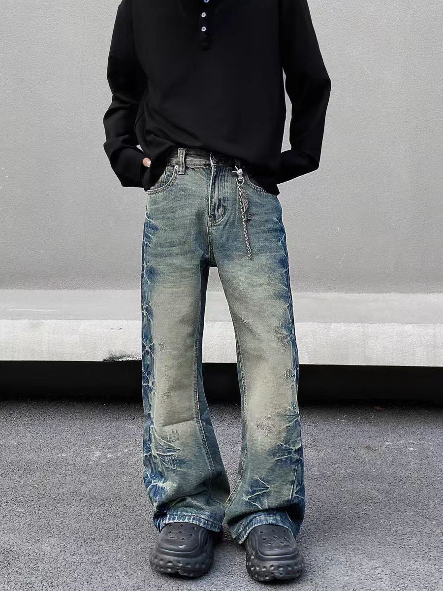 Designer × Jean × Vintage Street vintage washed and distressed baggy jeans Size US 34 / EU 50 - 2 Thumbnail