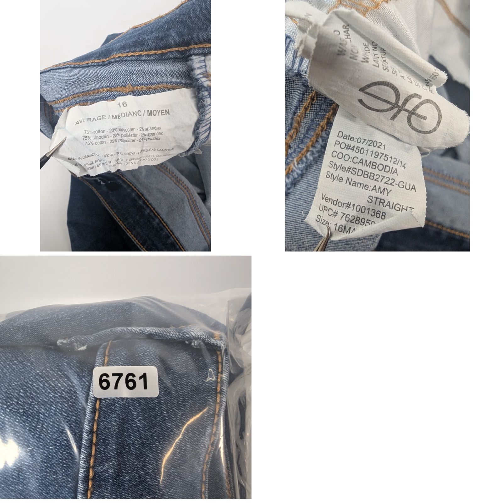 Vintage Bandolino Jeans Size 16 Womens Amy High Rise Medium Wash Blue Denim Stretch Size 38" / US 16 / IT 52 - 9 Thumbnail