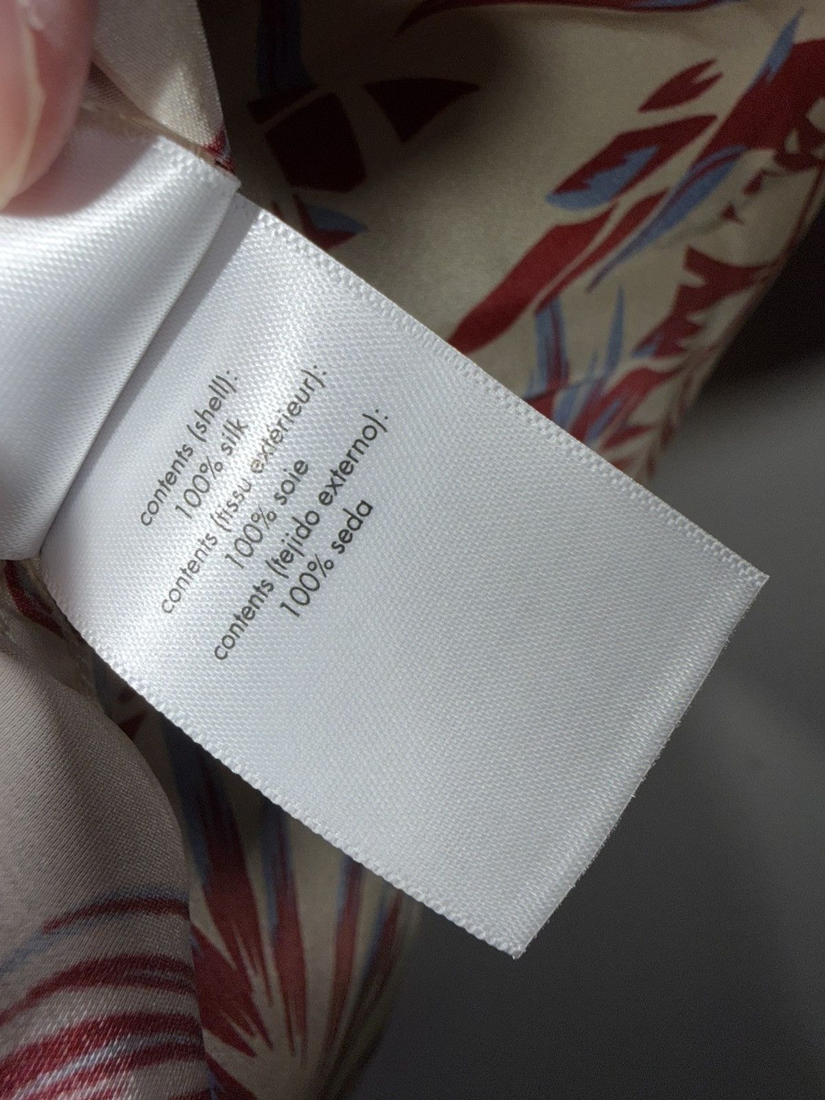 Onia Onia Silk Palm Print Camp Shirt L Tan Red Blue Ratti NWT Size US L / EU 52-54 / 3 - 5 Thumbnail