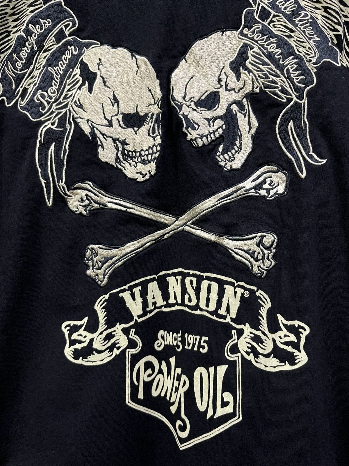 Vanson Leathers Vanson Double Skull Wings Crossbone Punk Biker Polo Size US S / EU 44-46 / 1 - 9 Thumbnail