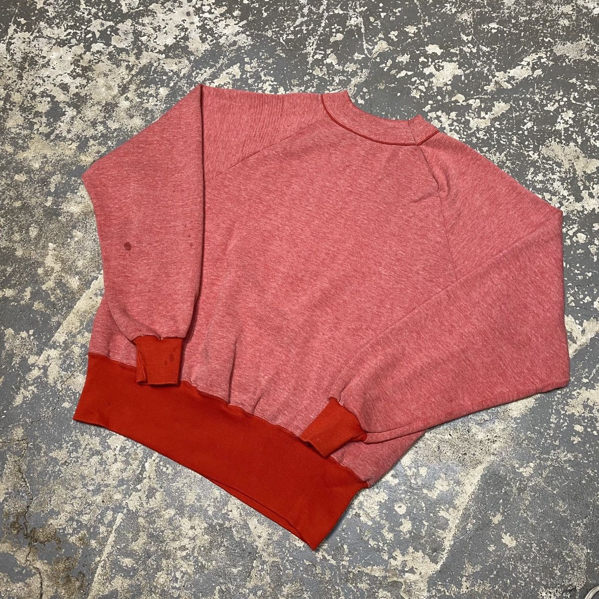Japanese Brand × Vintage True Vintage Red Faded 2 Tone Blank 60s/70s Crewneck Sweat Size US M / EU 48-50 / 2 - 8 Thumbnail