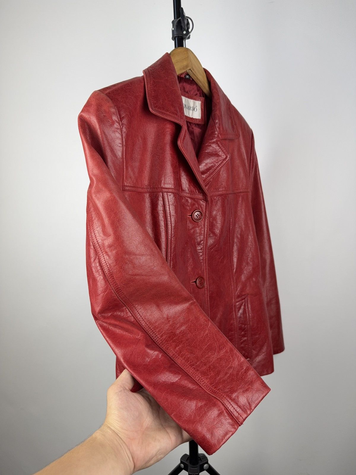 Leather Vintage 90s Avant Garde Leather Biker MOTO Y2K Jacket Size S / US 4 / IT 40 - 6 Thumbnail