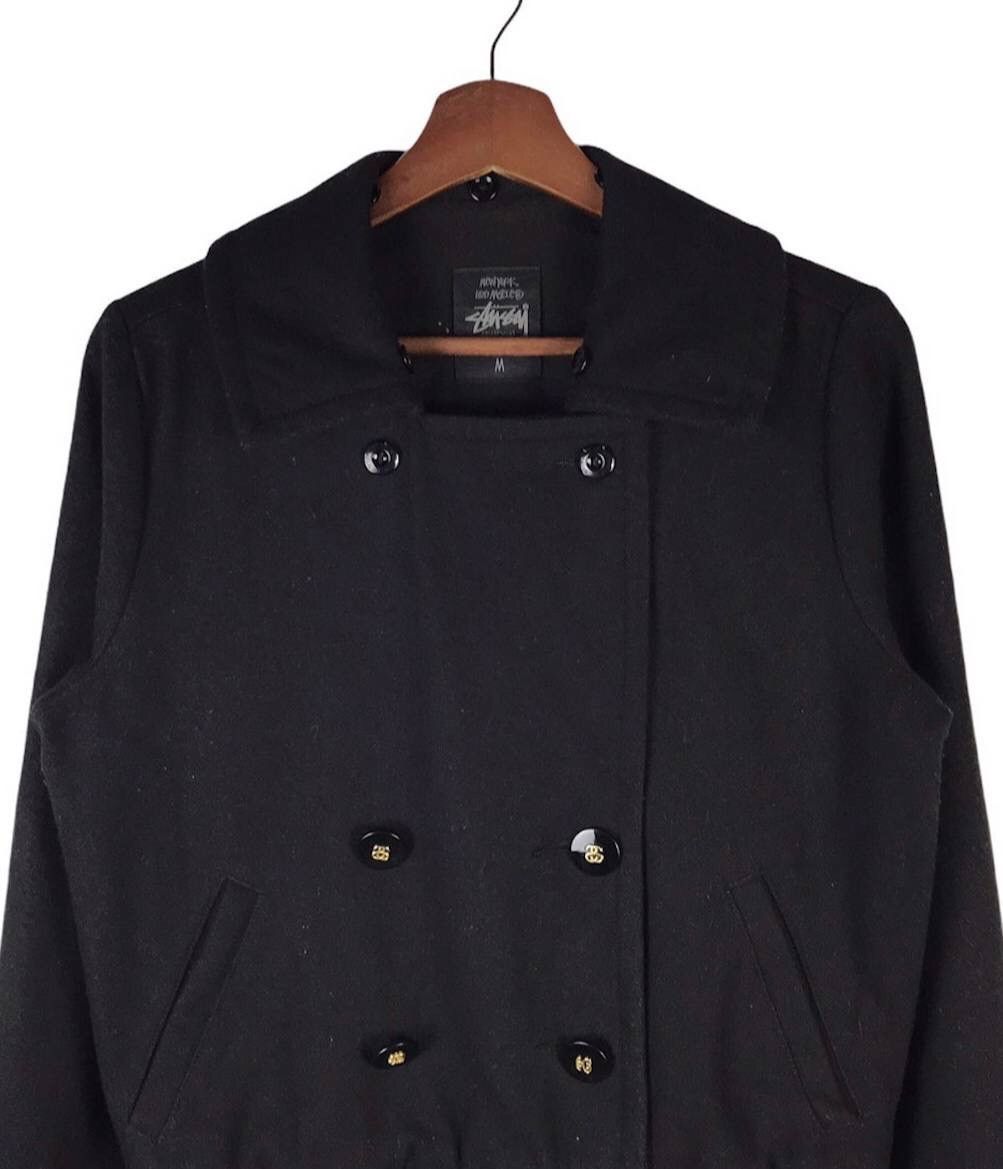 Stussy VINTAGE STUSSY WOOL DOUBLE BREASTED PEACOAT JACKET Size M / US 6-8 / IT 42-44 - 5 Thumbnail