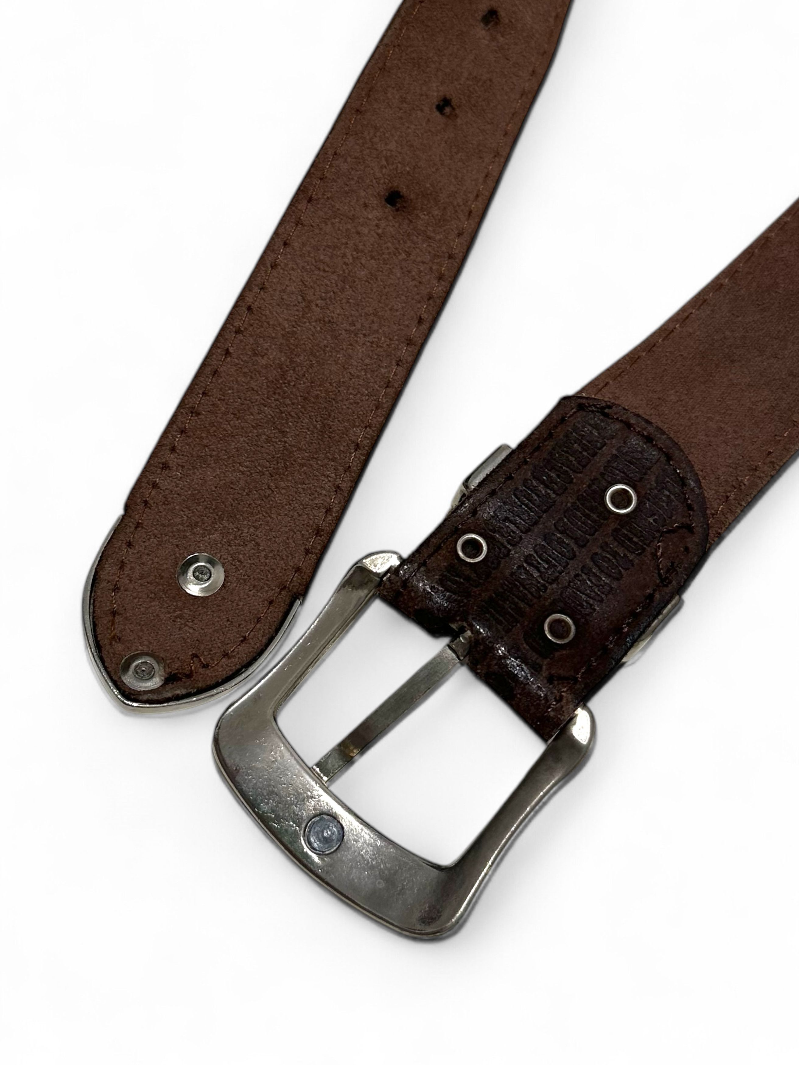 Calvin Klein × Vintage Calvin Klein Vintage Brow Leather Belt (S) Size 30 - 7 Thumbnail