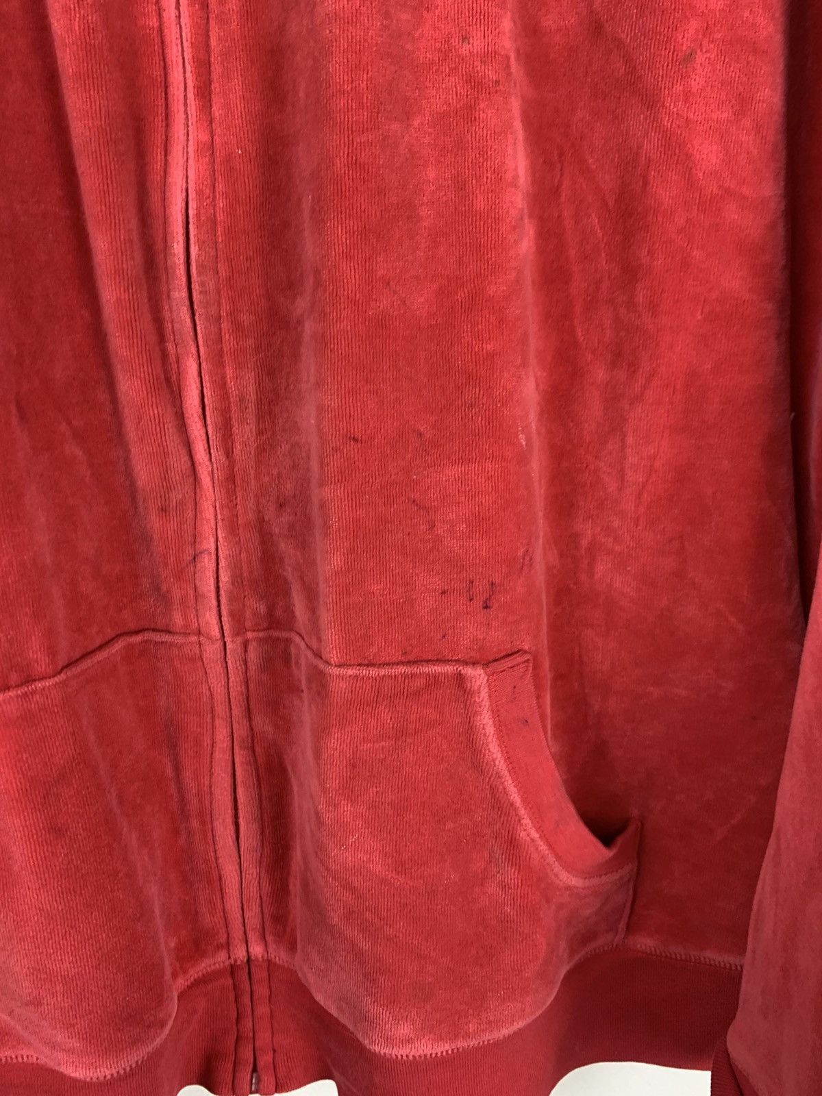 Vintage Vintage Distressed 1970s Red Velour Track Jacket Size US M / EU 48-50 / 2 - 2 Thumbnail