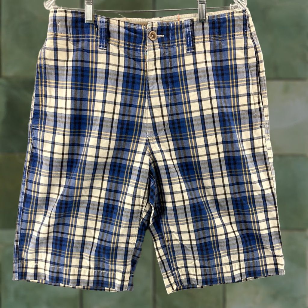 American Eagle Outfitters American Eagle Outfitters Shorts Mens 32 Navy Blue White Plaid Chino Longer Size US 32 / EU 48 - 1 Thumbnail
