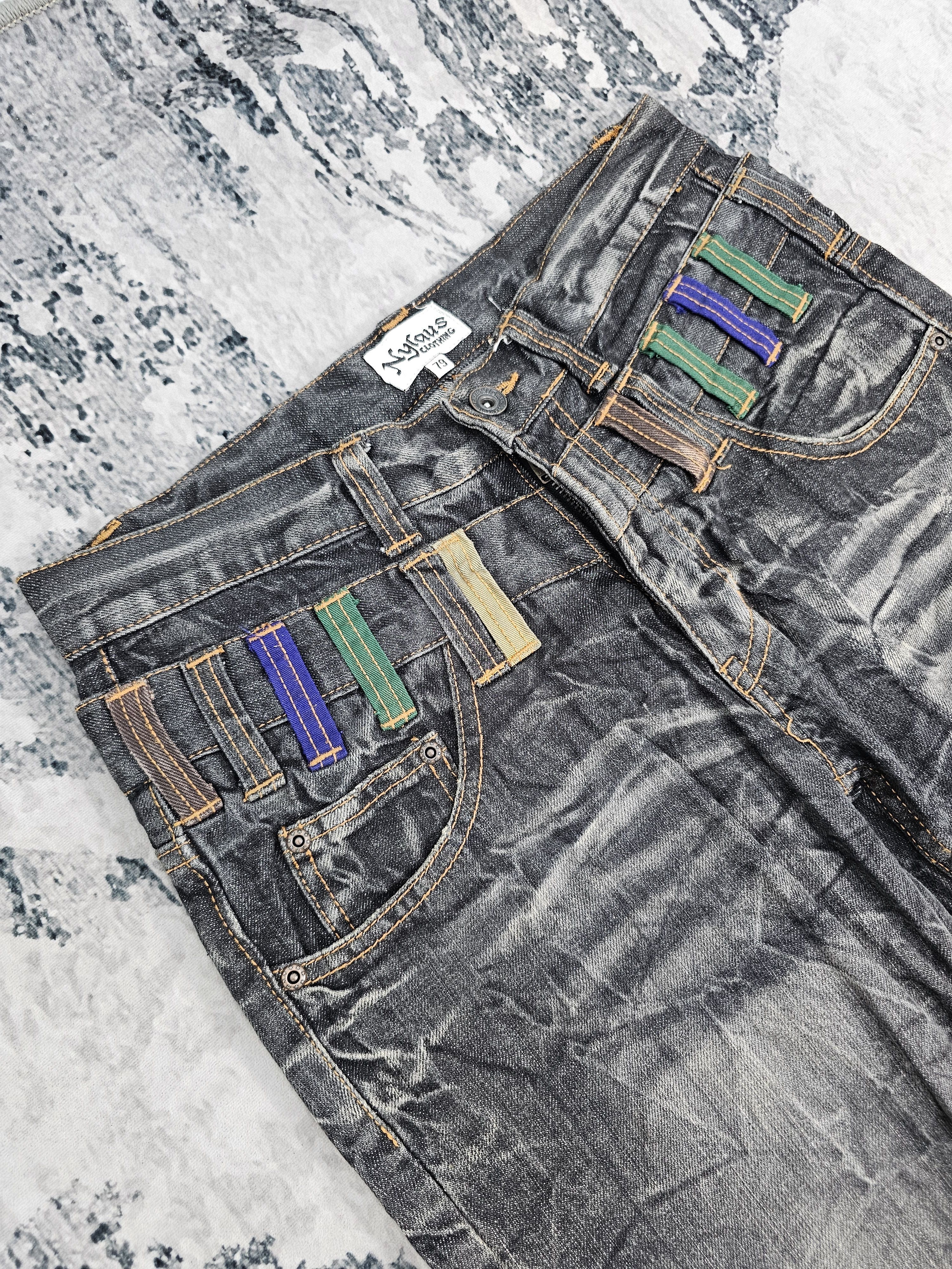 Japanese Brand NYLAUS CLOTHING Double Waist Punk Bondage Design Jean JB0262 Size US 30 / EU 46 - 6 Thumbnail