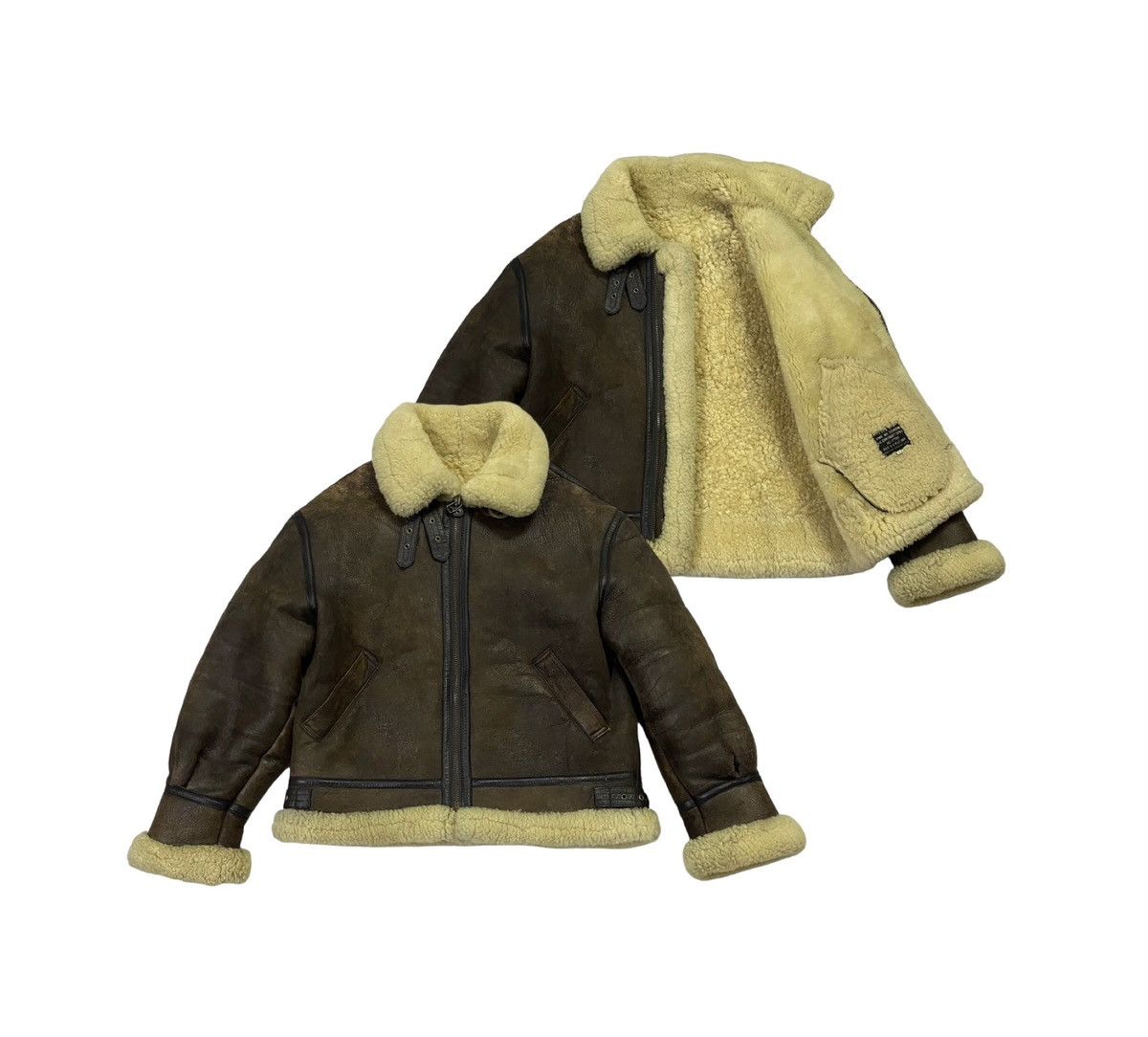 Vintage Type B-3 Sheepskin Leather Bomber Jacket