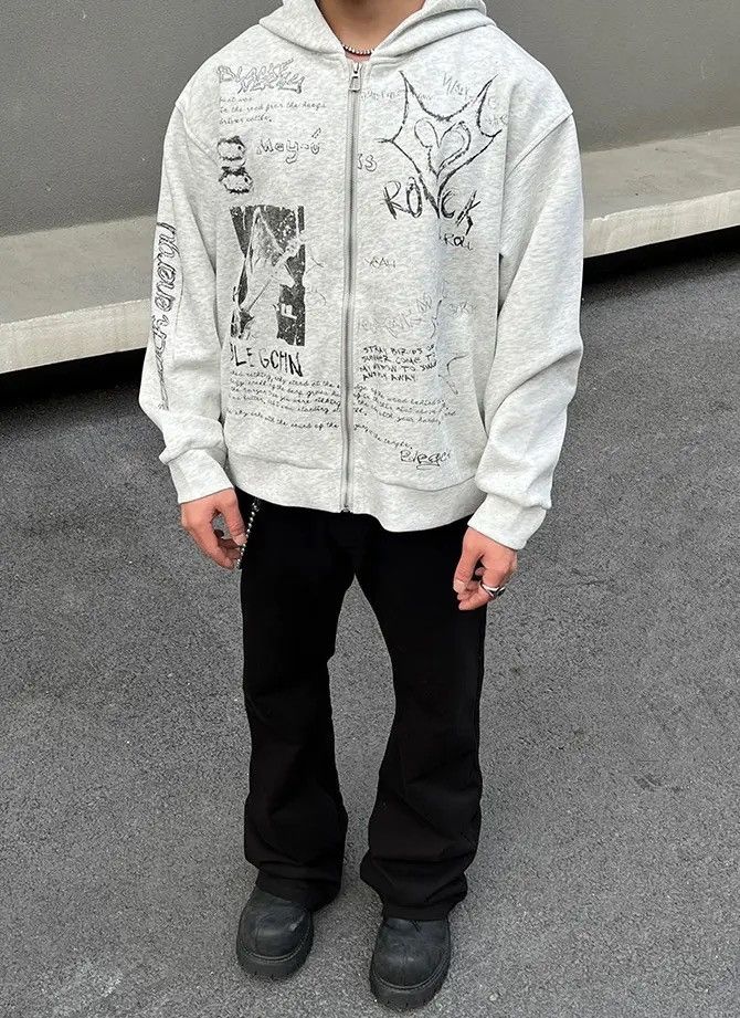 Other Distressed Fun Graffiti Cardigan Hoodie Size US L / EU 52-54 / 3 - 2 Thumbnail